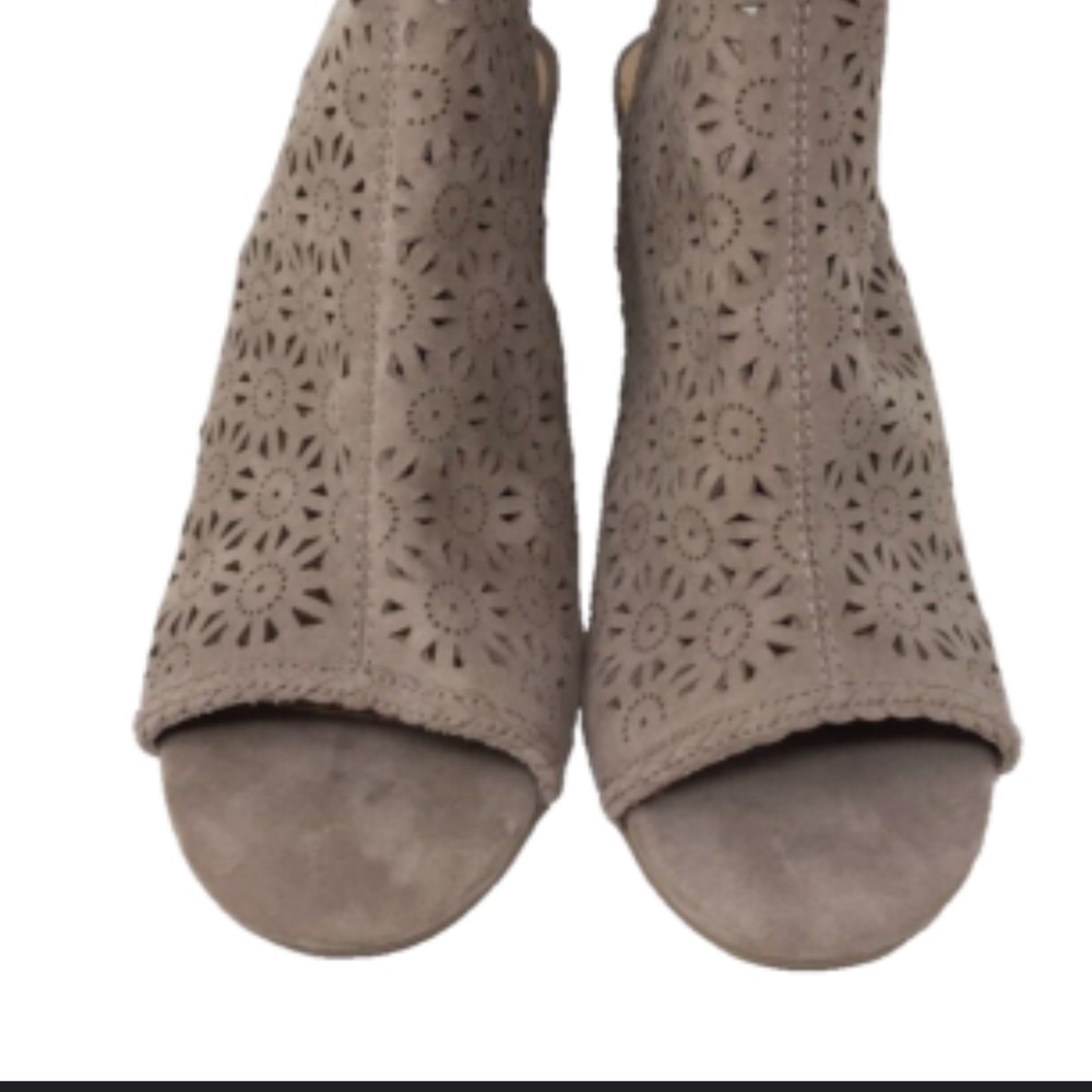 LC Lauren Conrad Tan Heels with Perforated Design